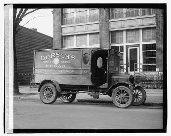 A Dorsch's White Cross Bakery Ford delivery truck, 1923.