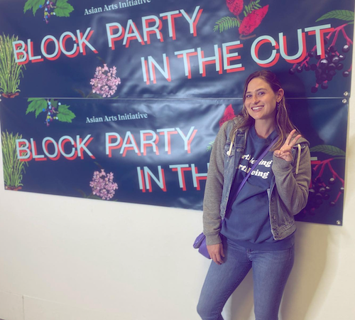 Photo of myself at a block party at Asian Arts Initiative in October 2021. (Brittany Valentine/City Cast Philly)