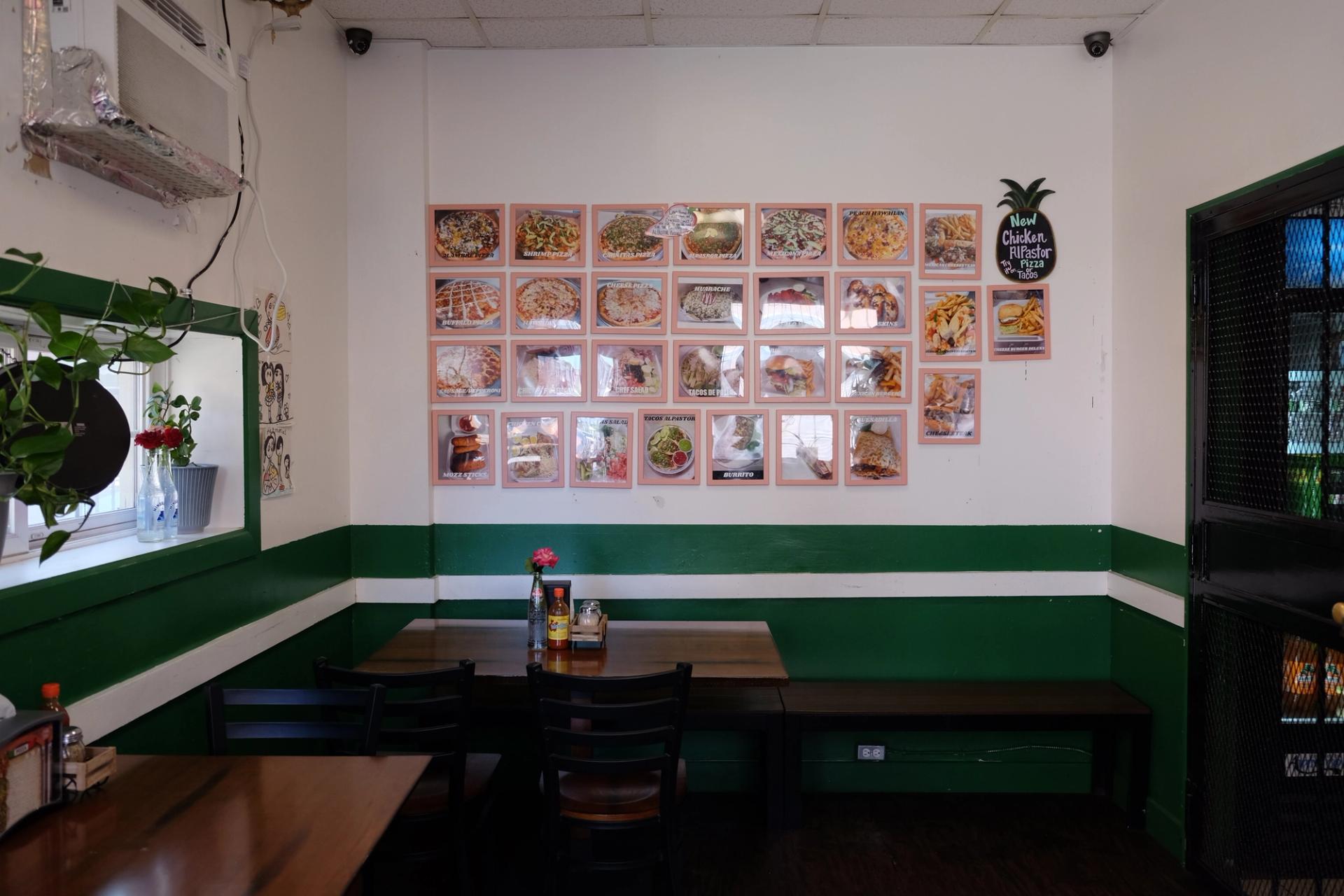 The inside of San Lucas Pizzeria. 