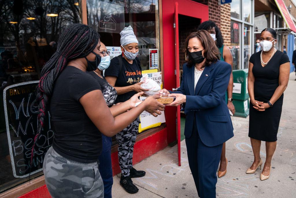 Vice President Kamala Harris at Brown Sugar Bakery in 2021