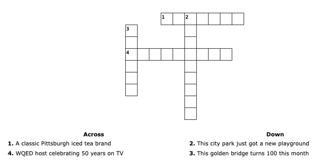 An image of the Pittsburgh crossword.