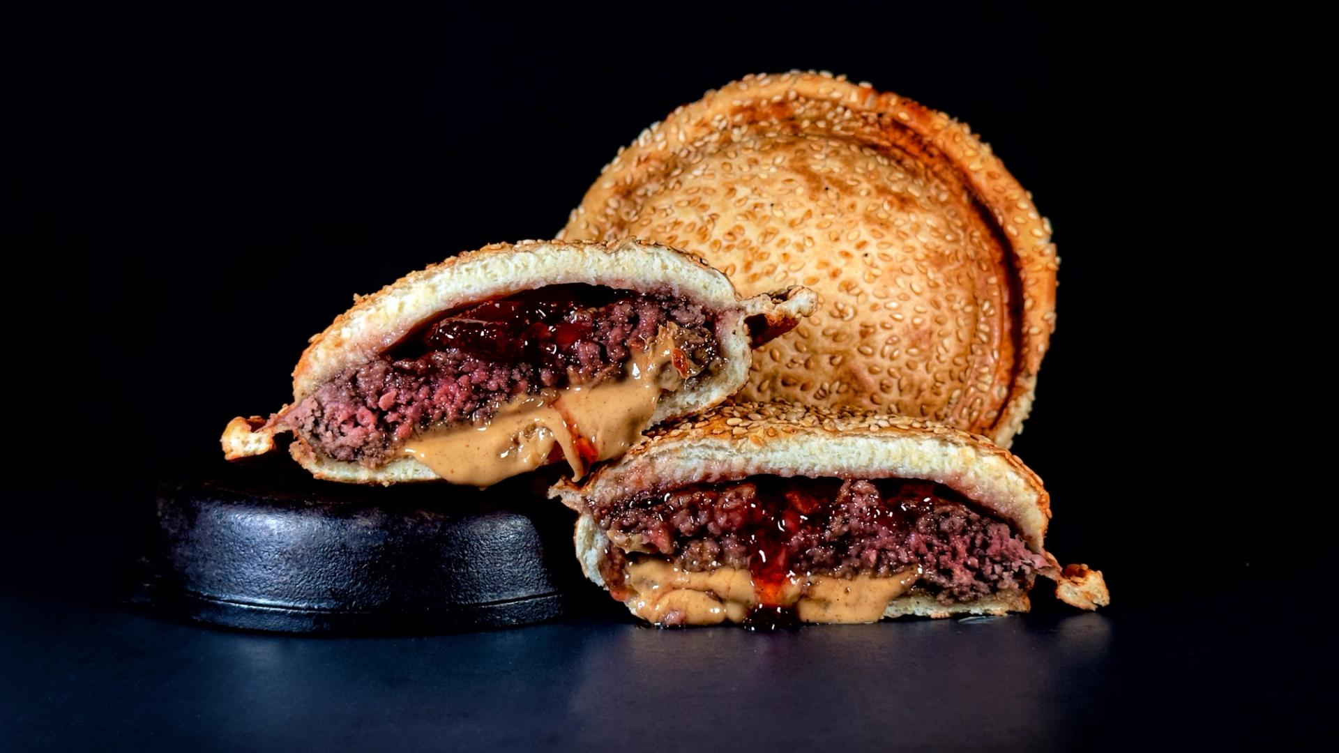 Peanut butter and jelly burgers.