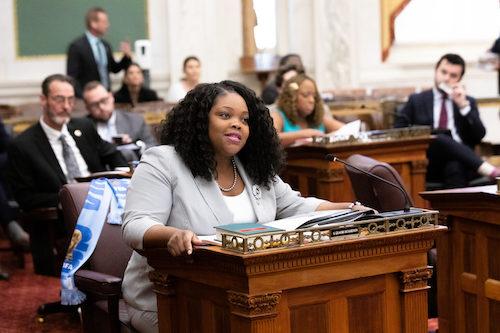 Councilmember Katherine Gilmore Richardson at a City Council meeting on June 8, 2023. (Philadelphia City Council/Flickr)