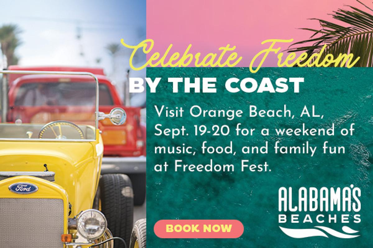 Display ad for Alabama's Beaches - Freedom Fest Sept 19 - 20