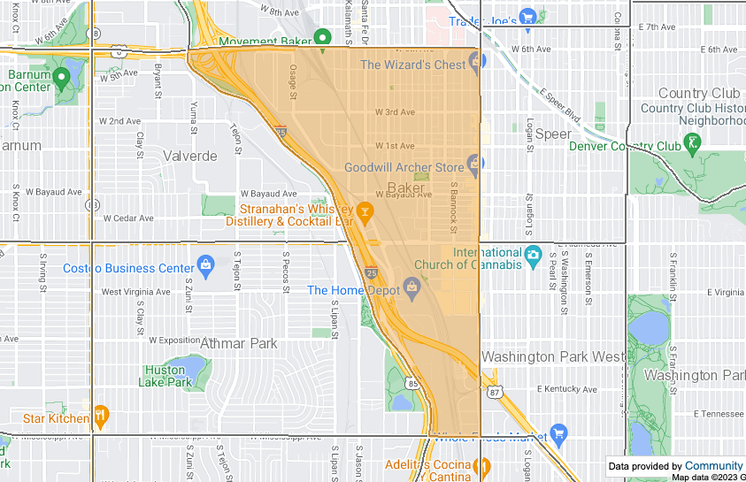 A map of Baker's neighborhood boundaries