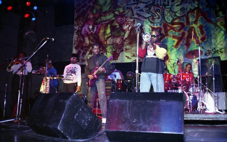 Trouble Funk playing in 1988. (Mike Evans/Flickr)