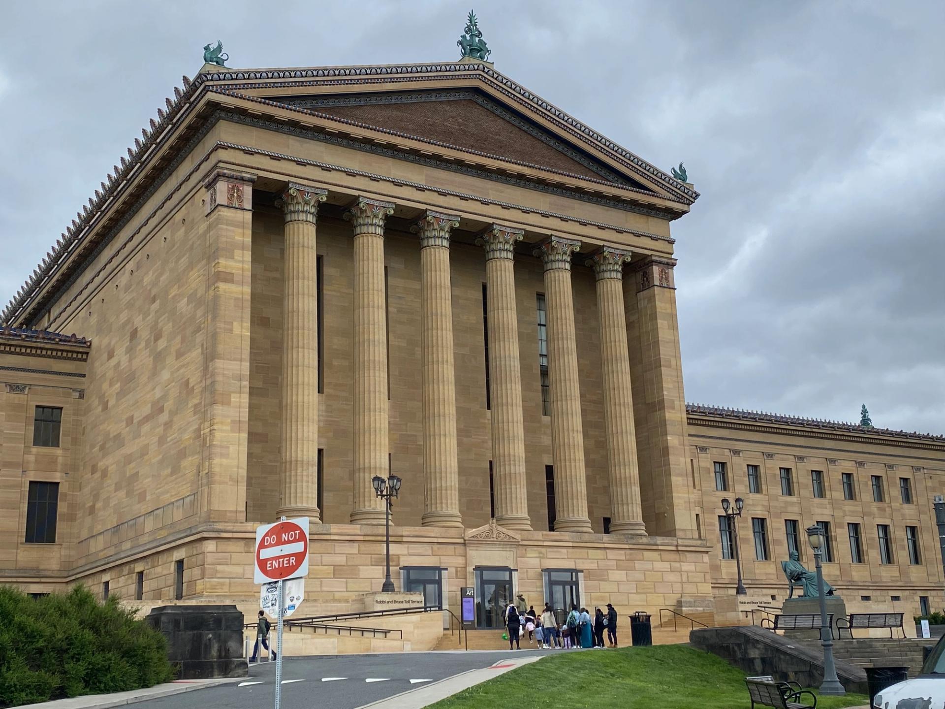 A view of the back of the Philadelphia Museum of Art.