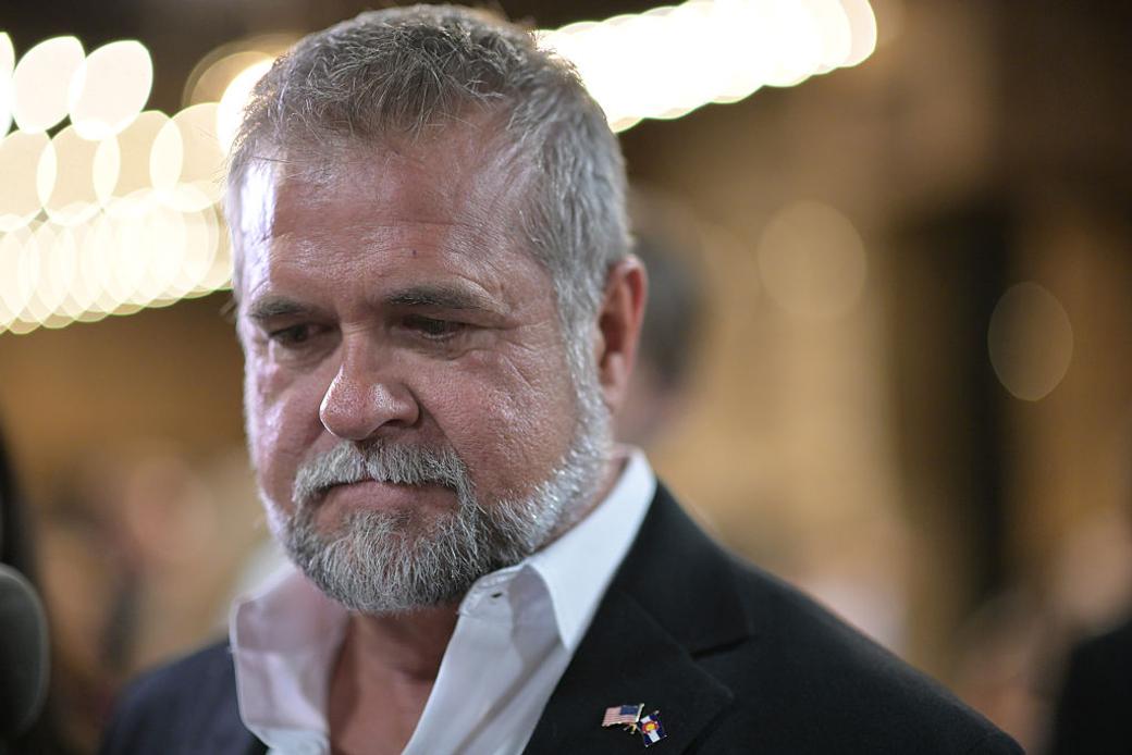 Victor Marx, GOP nominee for governor, looks down and to the right. 