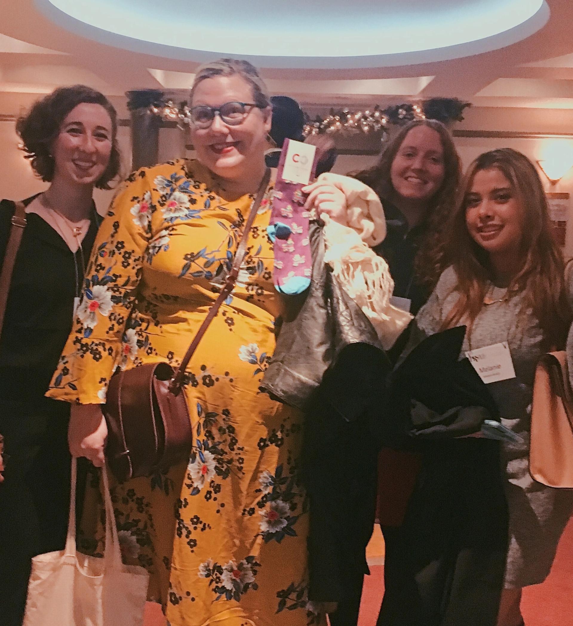 Sam (left) met Lindy West back in 2017 with some friends. (Sam J Leeds / City Cast Seattle)