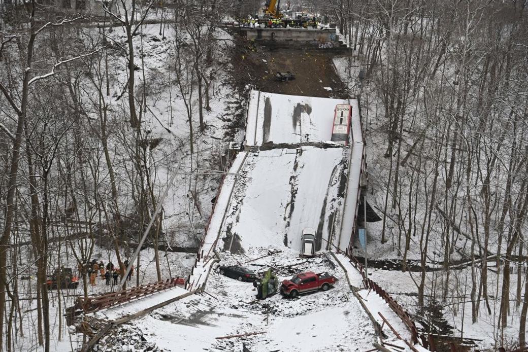 The Fern Hollow Bridge collapsed on January 28, 2022. (Saul Loeb / Getty)