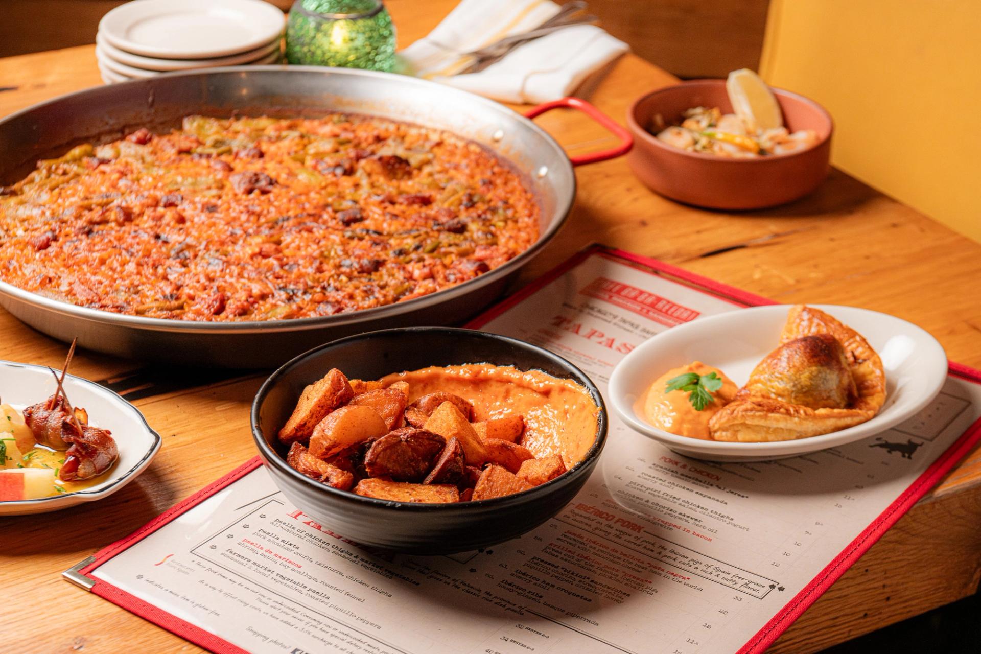 Breakfast paella and patatas bravas at Cafe Ba-Ba-Reeba!