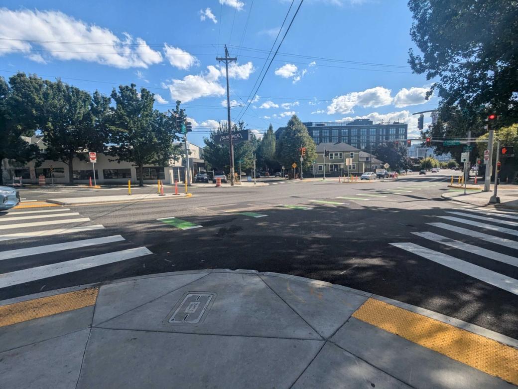 wide angle of an intersection