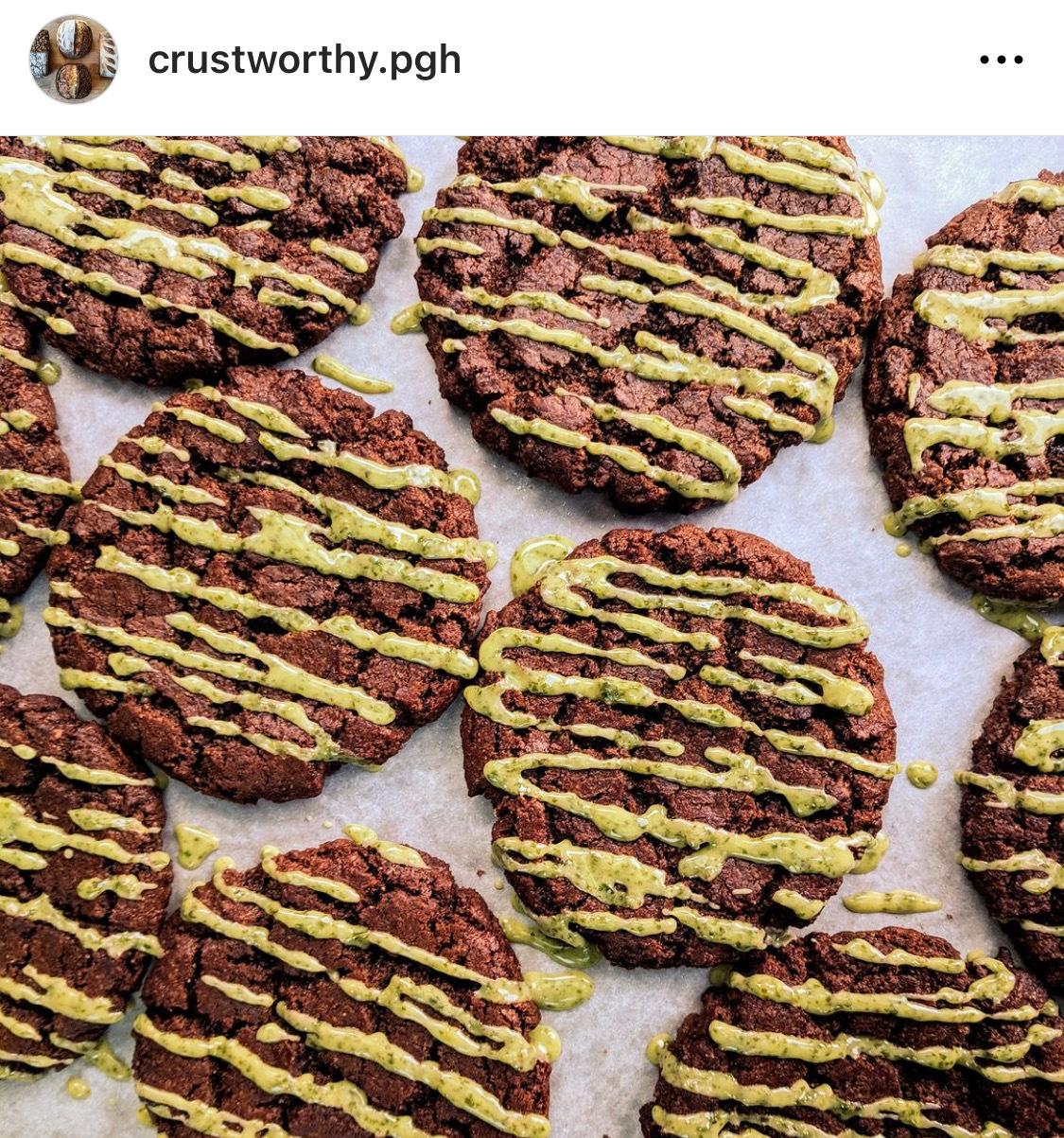 Chocolate basil cookies from Crustworthy.