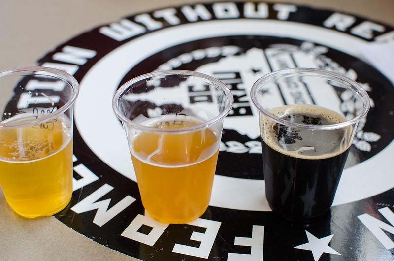 Beer samples at DC Brau