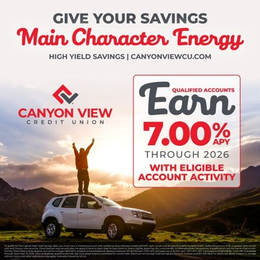 Display ad for Canyon View Credit Union