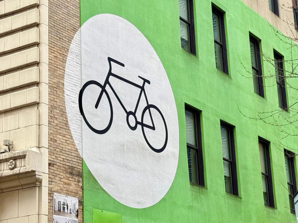 green bike mural