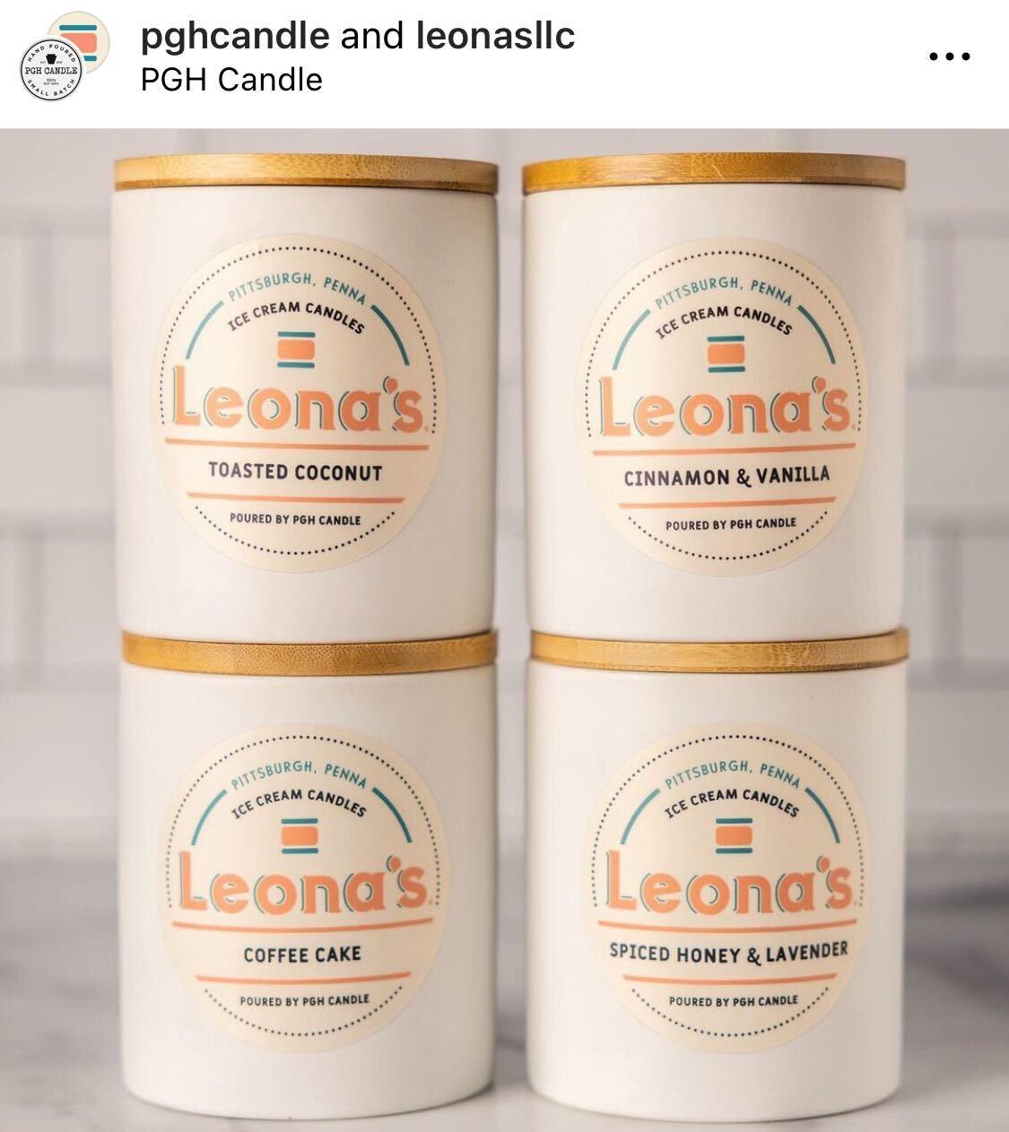 A PGH Candle and Leona's Ice Cream collaboration