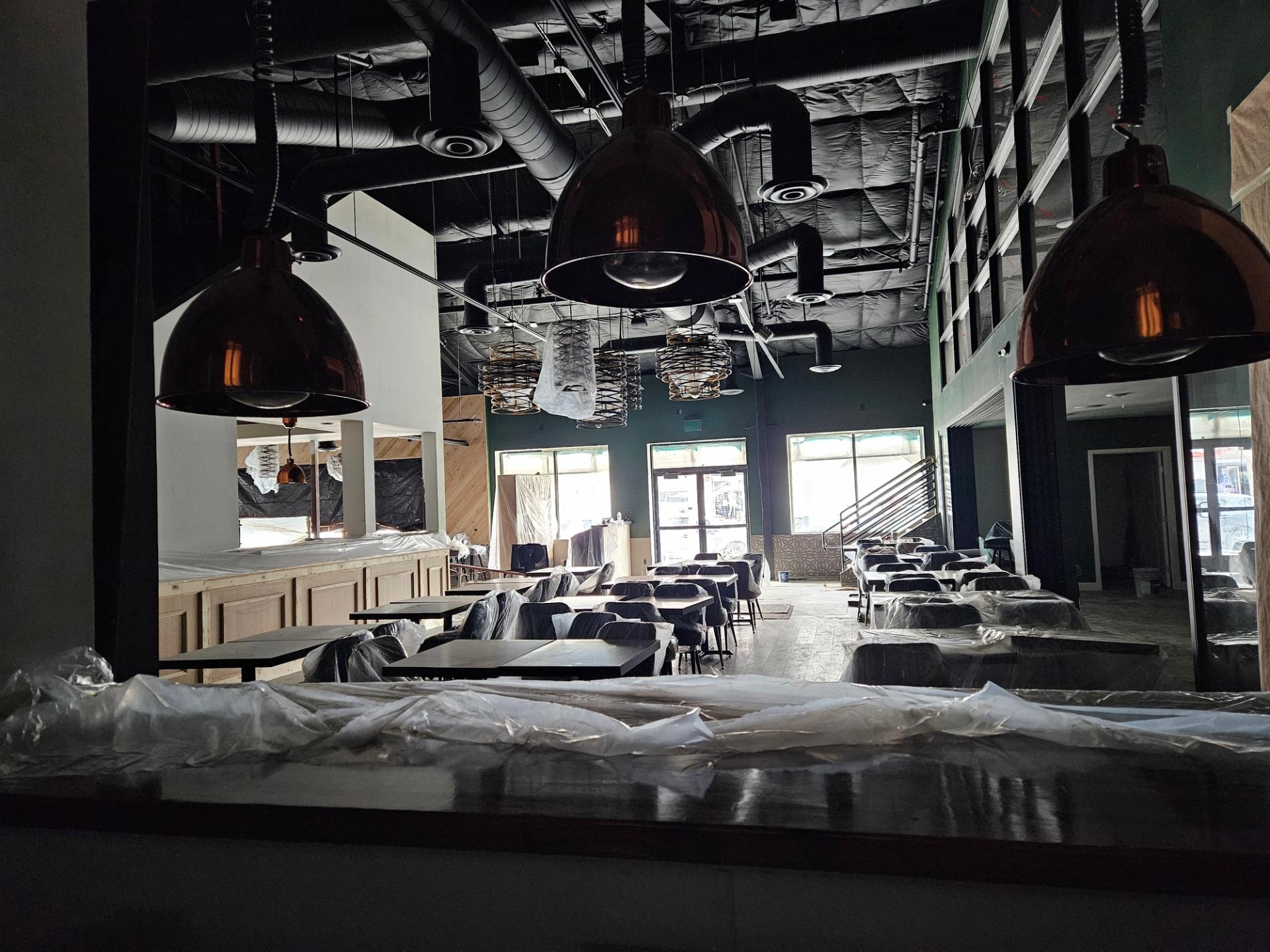 The new Esther's Kitchen dining room under construction.