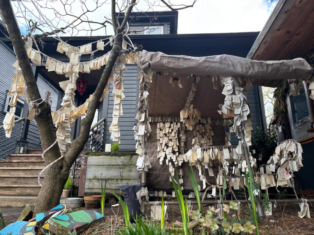A wishing tree on North Williams Avenue in Portland.