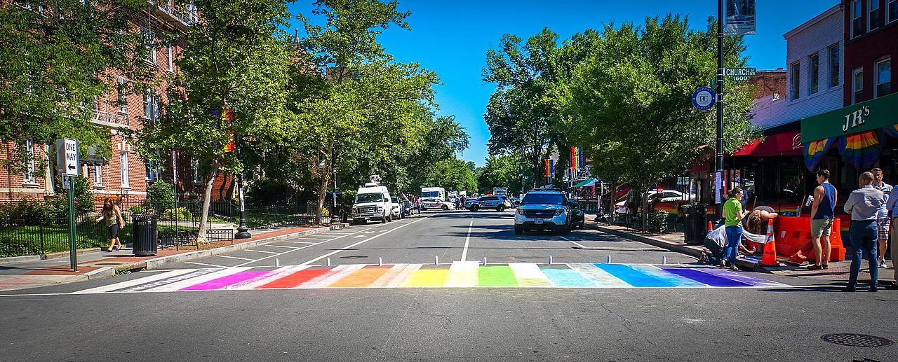 Rainbow crosswalk on 17th Street in Dupont. (Ted Eytan /Wikimedia Commons)