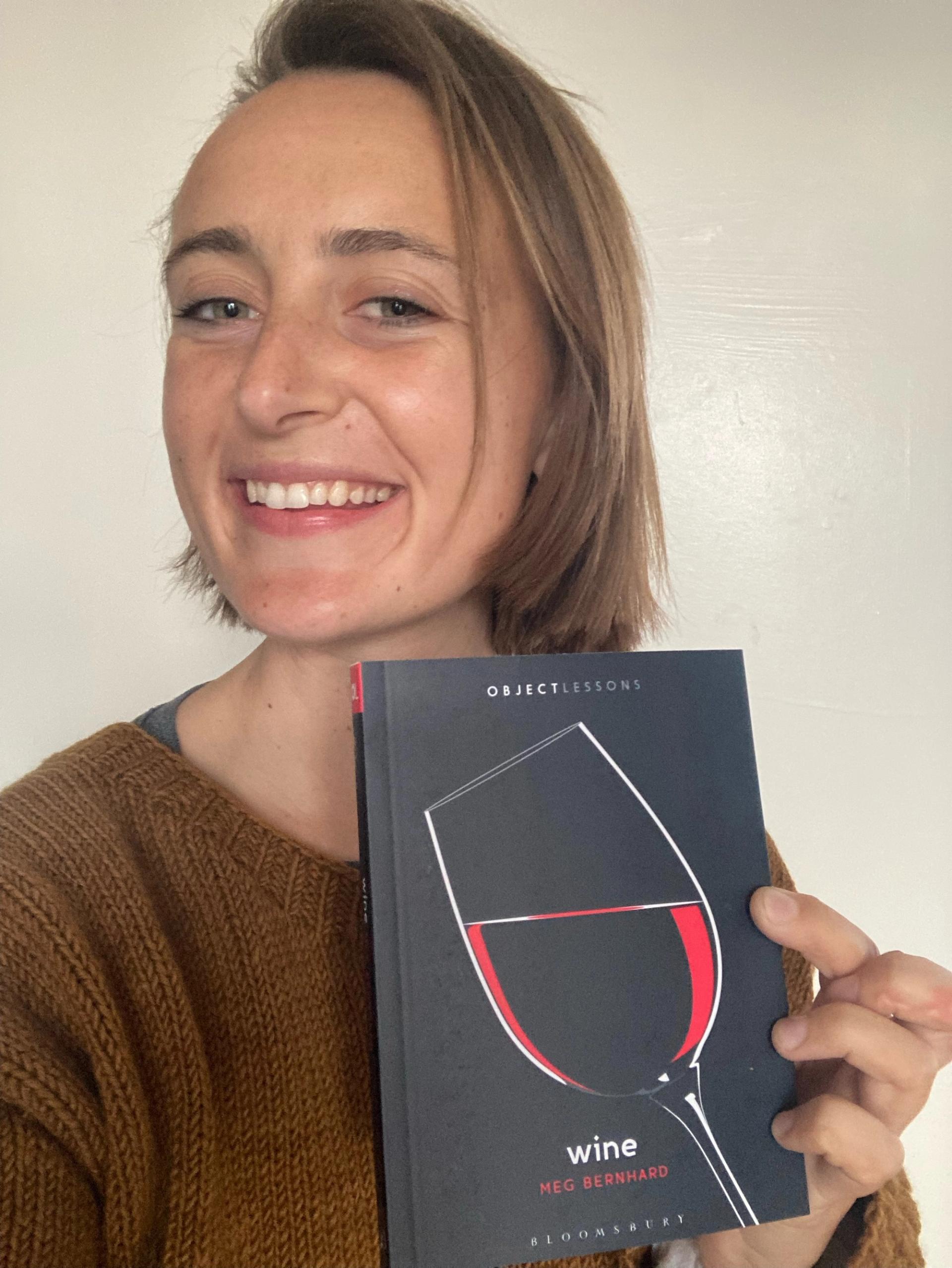 Photo of author Meg Bernhard and her book.