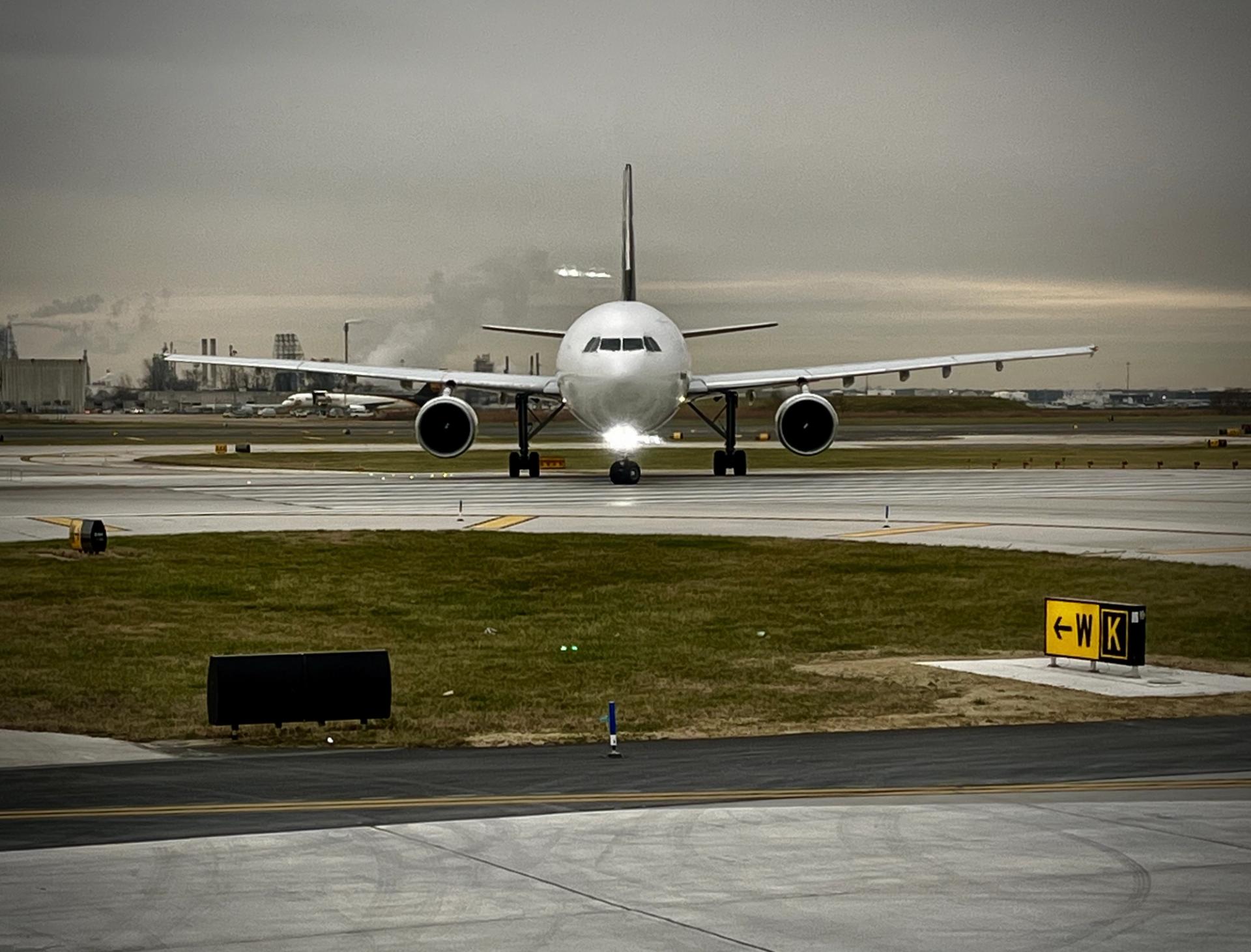 An airplane at Philadelphia International Airport.
