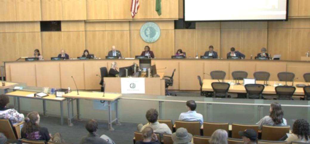 An image of the city council voting on the data center moratorium