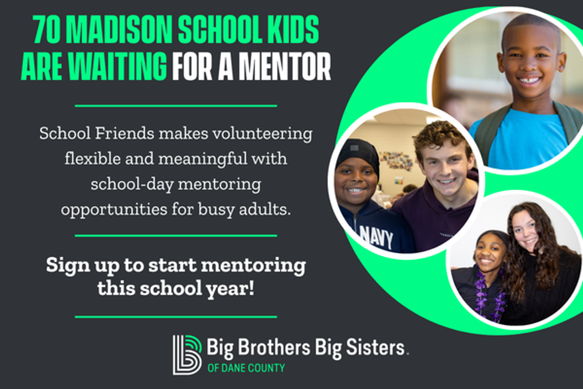 Display ad for 70 Big Brother Big Sister of Dane County
