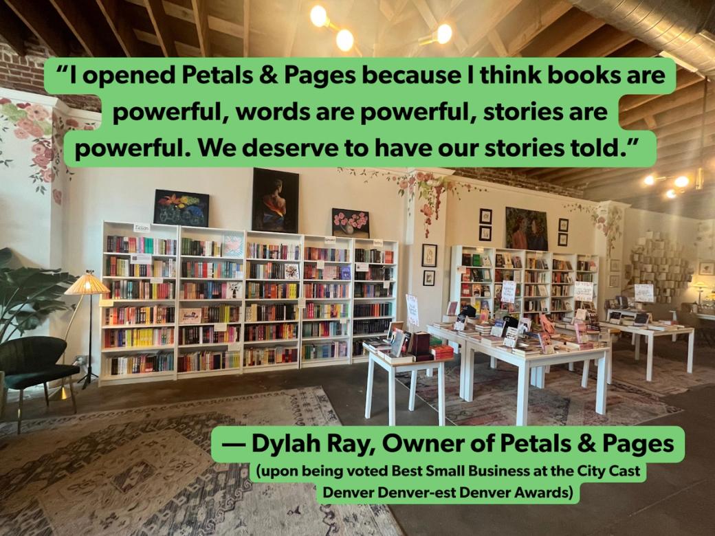 Petals & Pages was voted Best Small Business at the inaugural City Cast Denver Denver-est Denver Awards in December 2025.