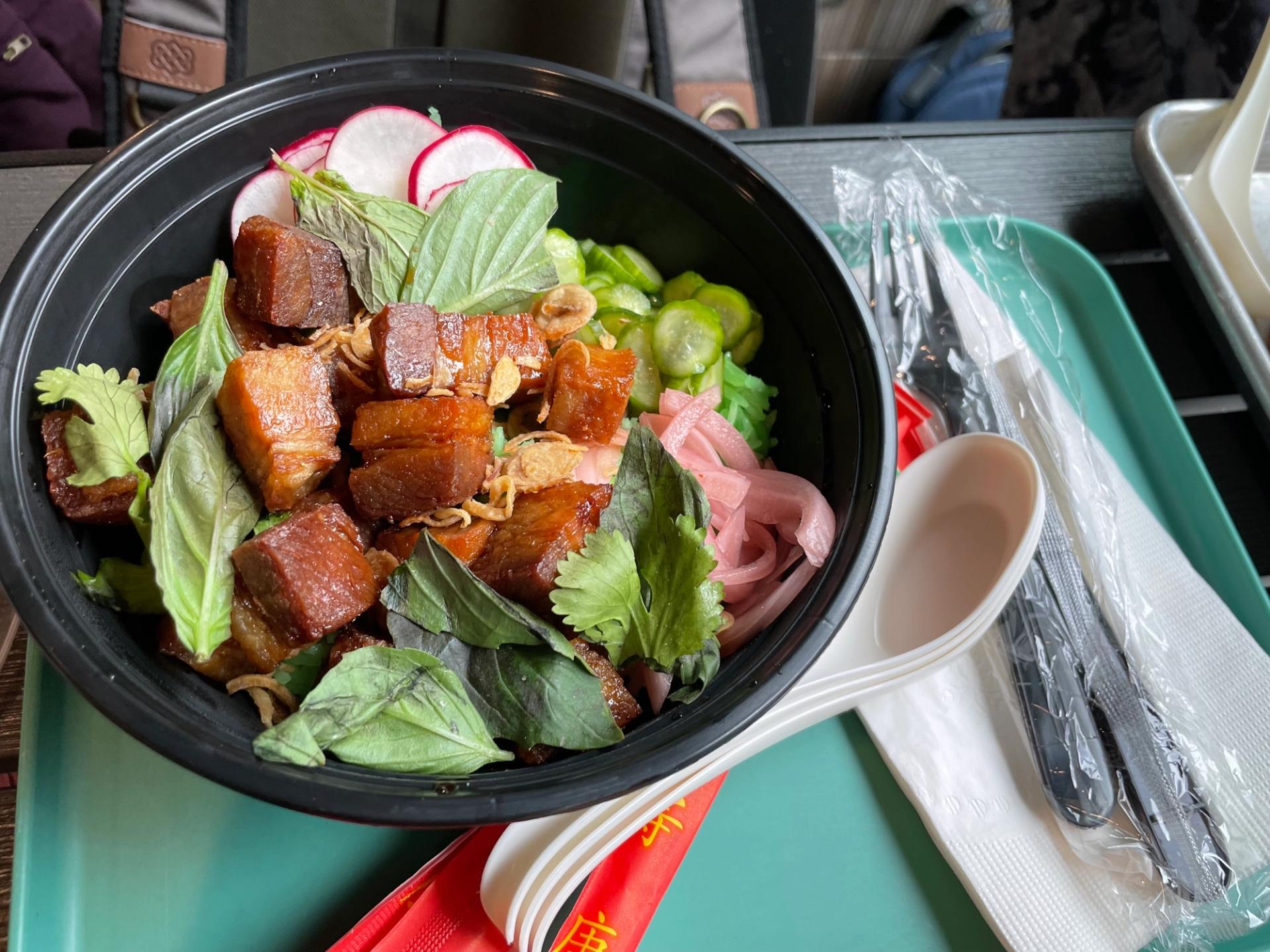 Twice cooked chicken with pandan coconut rice from Doki Doki BBQ.