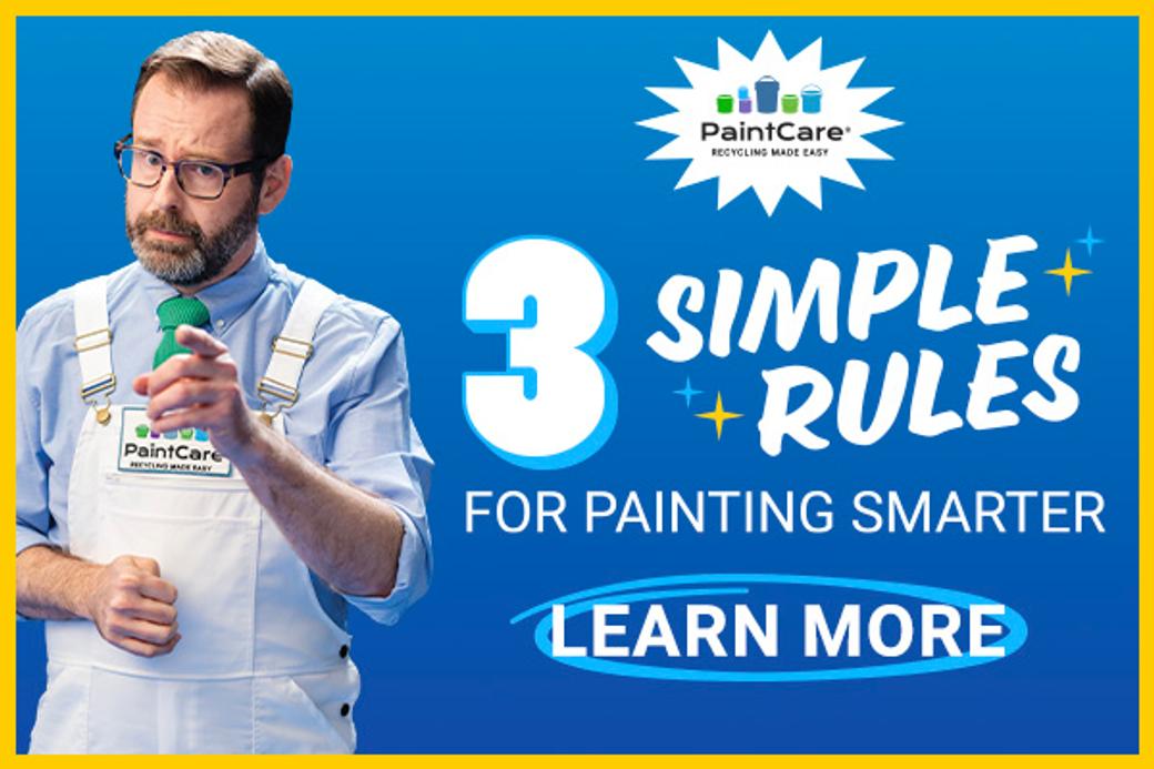 Display ad for PaintCare: 3 Simple Rules for Painting Smarter