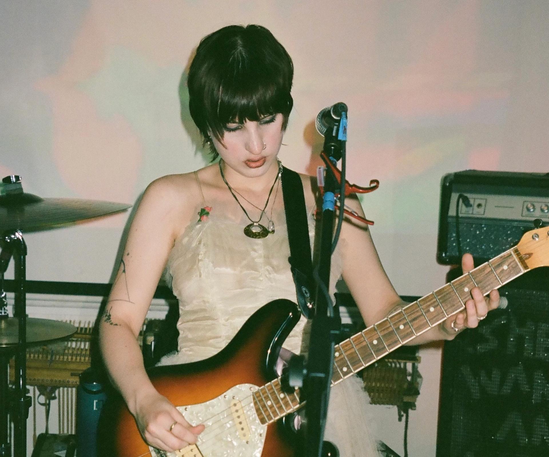 Jessie Szegö of Flowers of the Dead performing at Rhizome. (Photo by Neil Vargas)