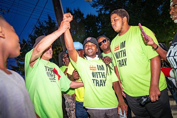 Trayon White greets supporters before his watch party in D.C. on July 15,. (The Washington Post/Getty Images)