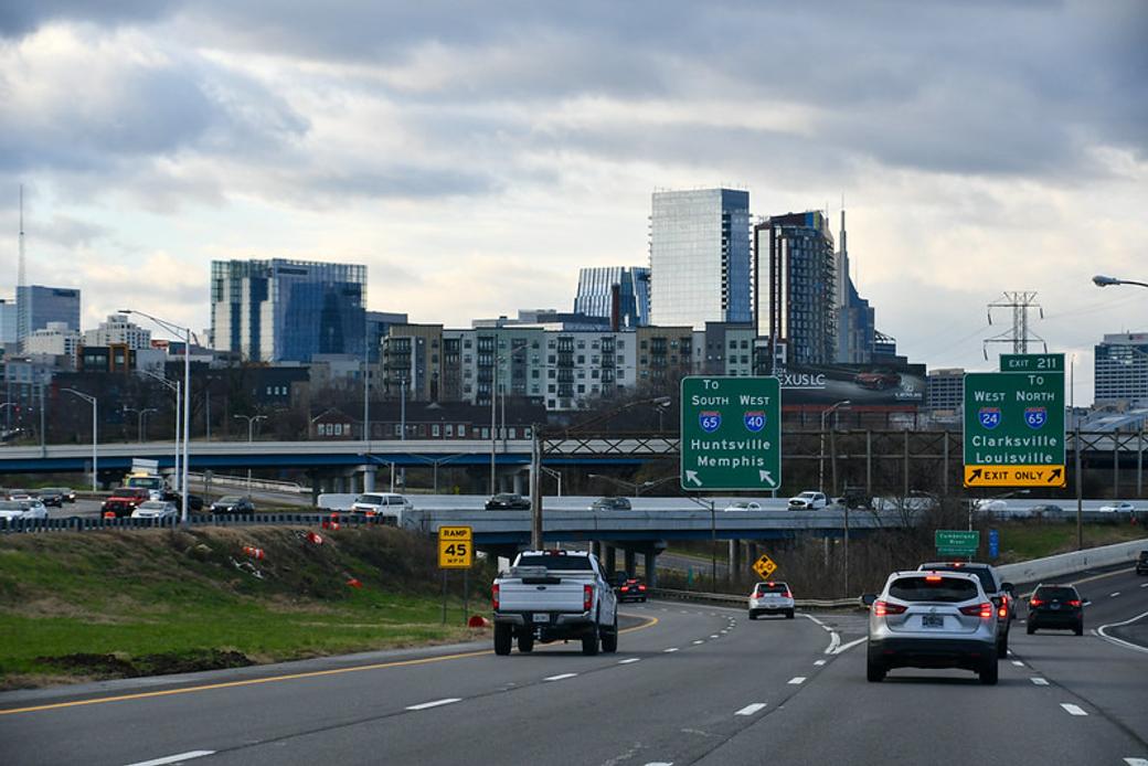  Interstates in front of downtown Nashville.
