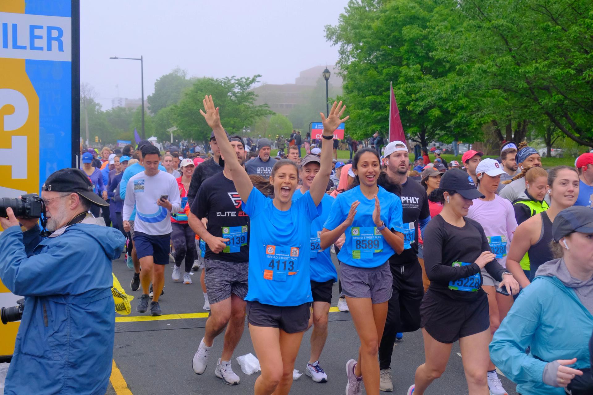 A crowd of runners at the Broad Street Run.