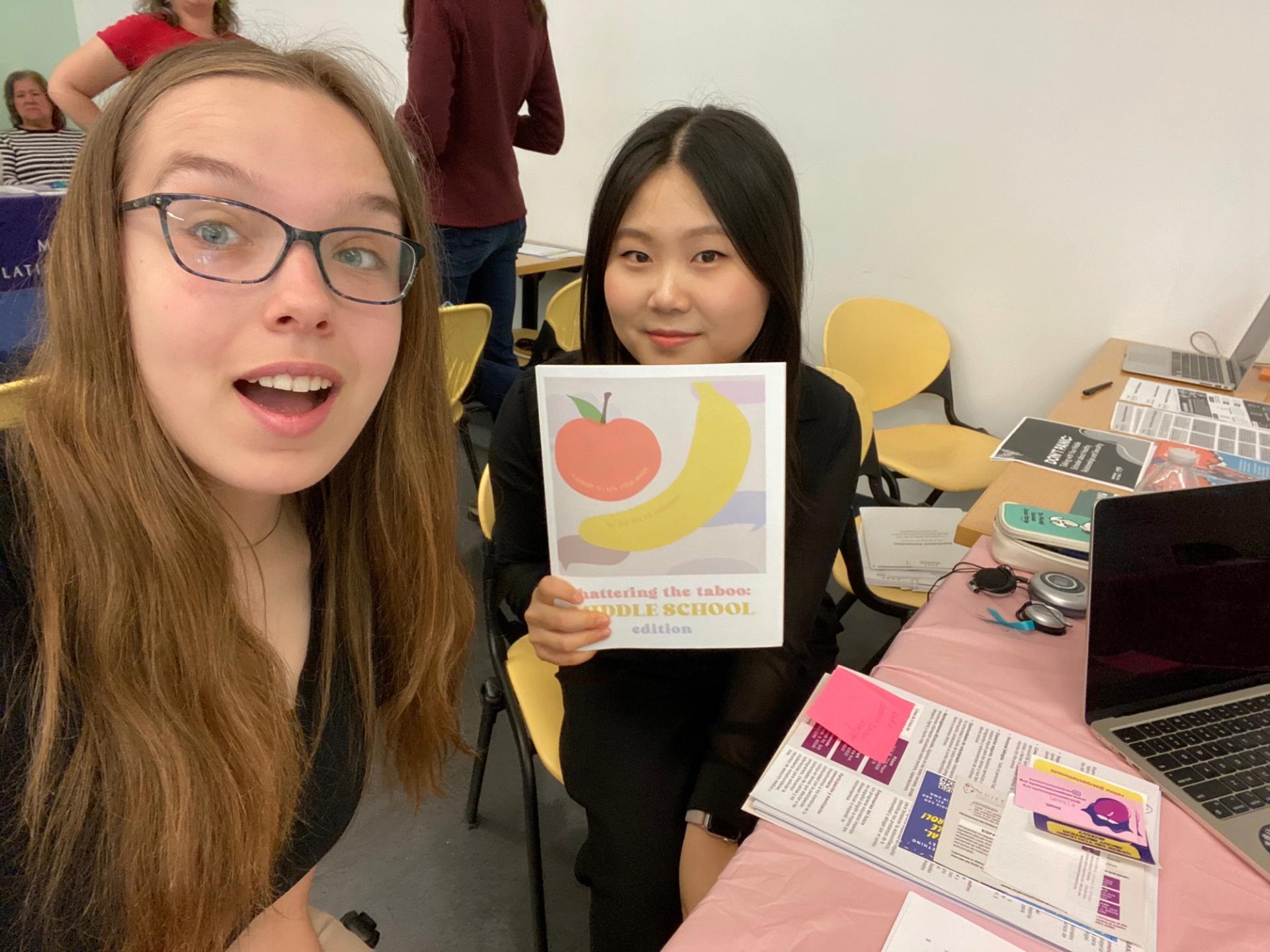Illinois Math & Science Academy students Ava Gonzalez and Anna Yang