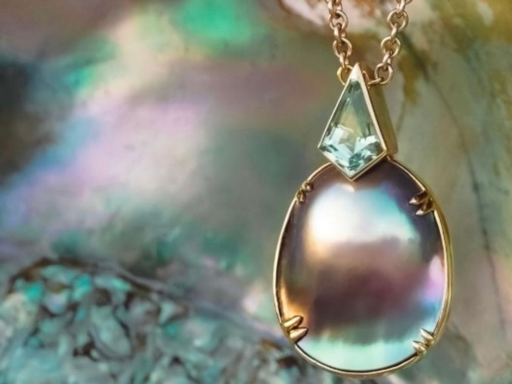 Display ad for Beaumont Jewelry: Sea of Cortez Pearl and Tourmaline