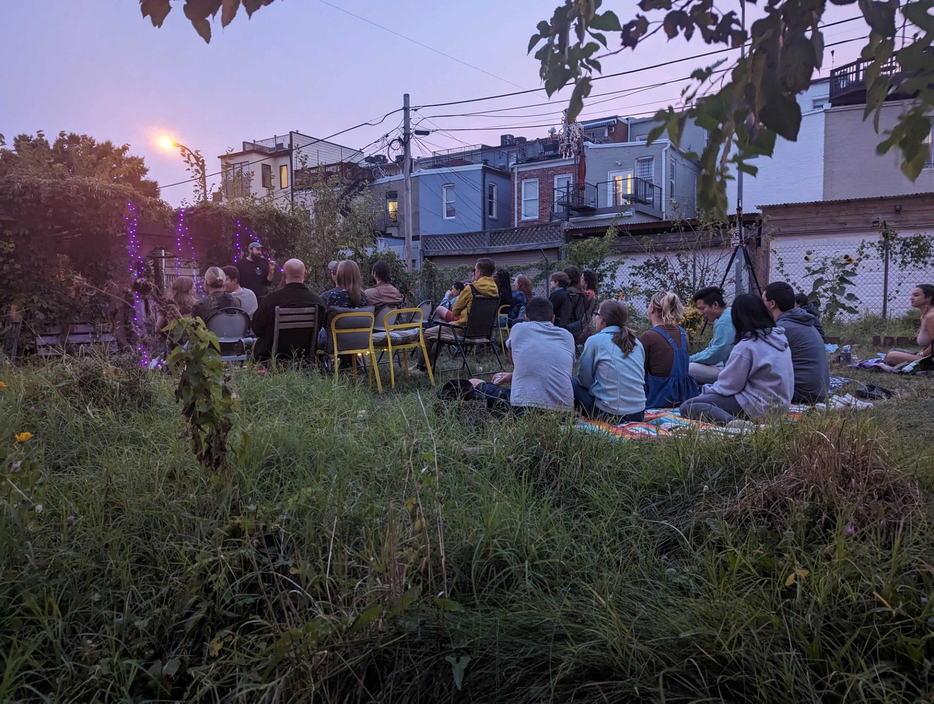 Comedy show at Temperance Alley Garden