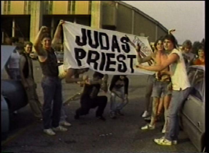 Filmmaker John Heyn brought out a similar banner for the 40th anniversary screening. (Still courtesy of filmmakers)