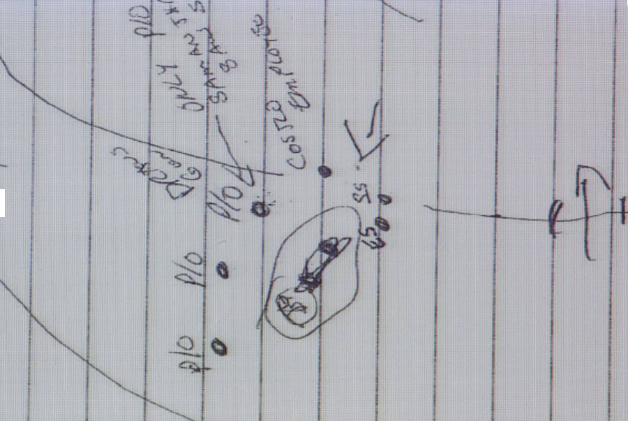 Photo of a hand drawn map