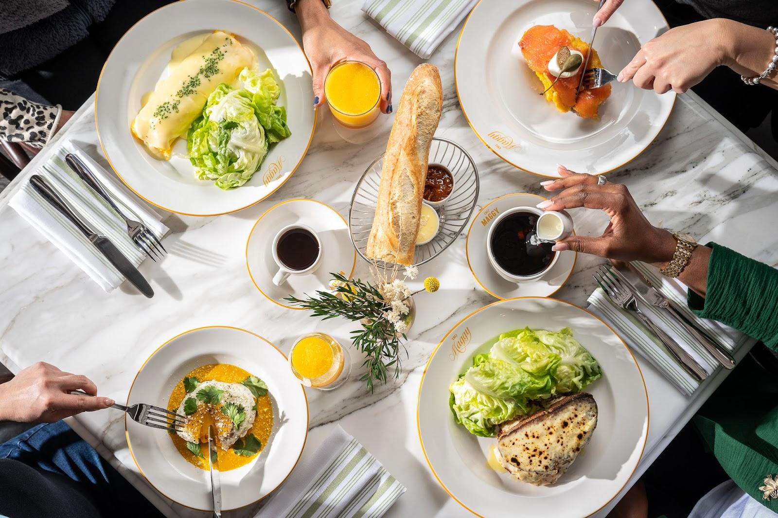 an extravagant looking meal at Chez Maggy