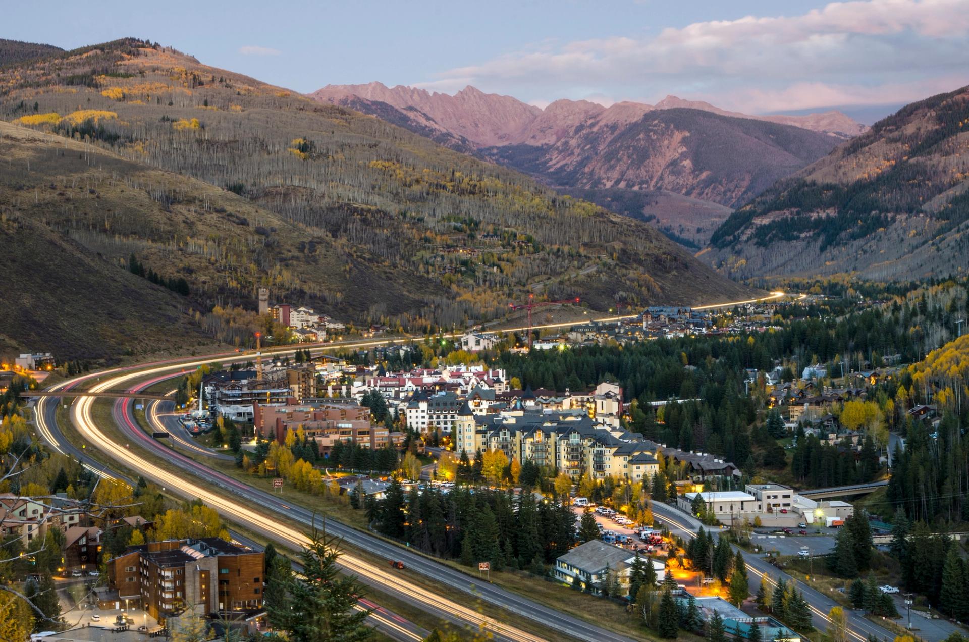 a birds-eye view of Vail, Colorado
