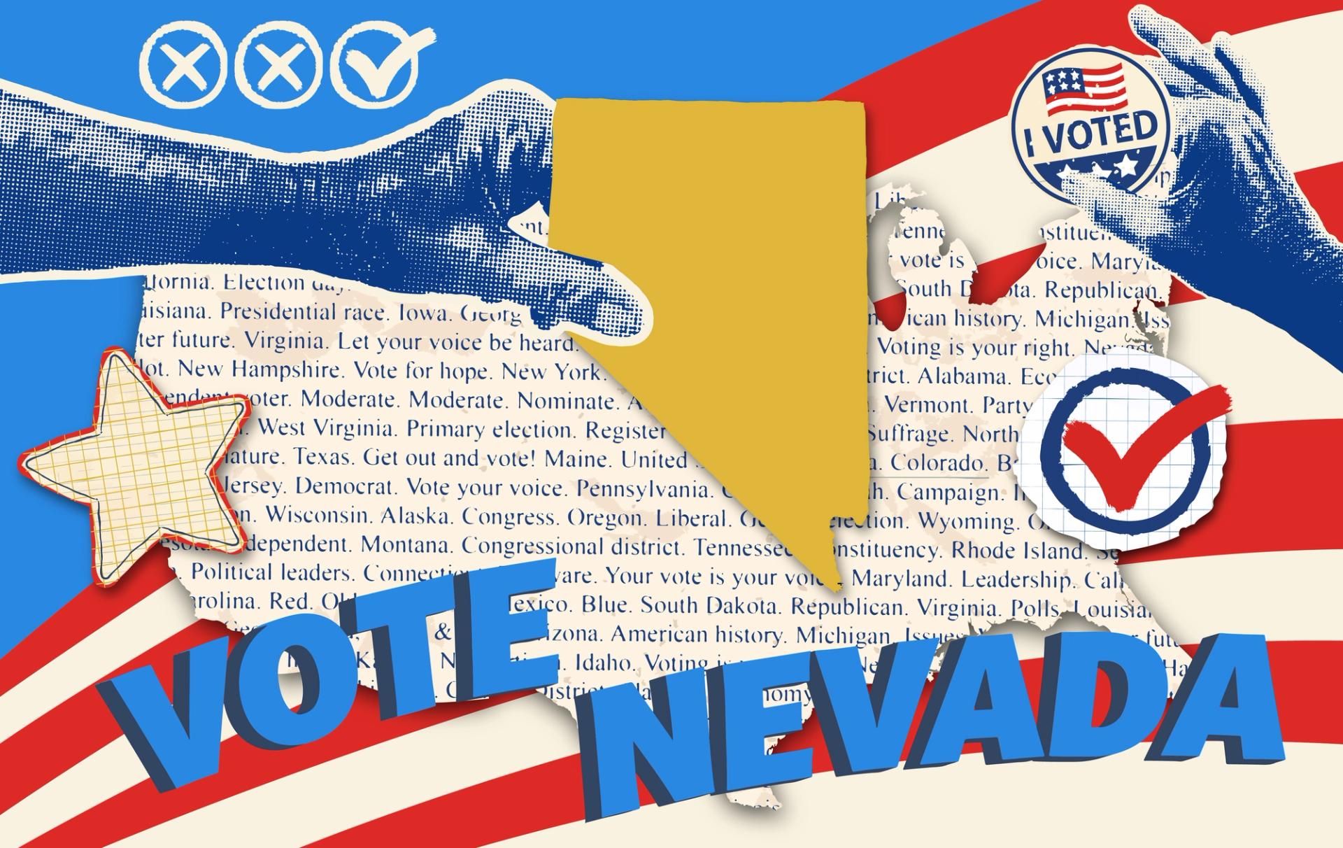 A collage about voting in Nevada.