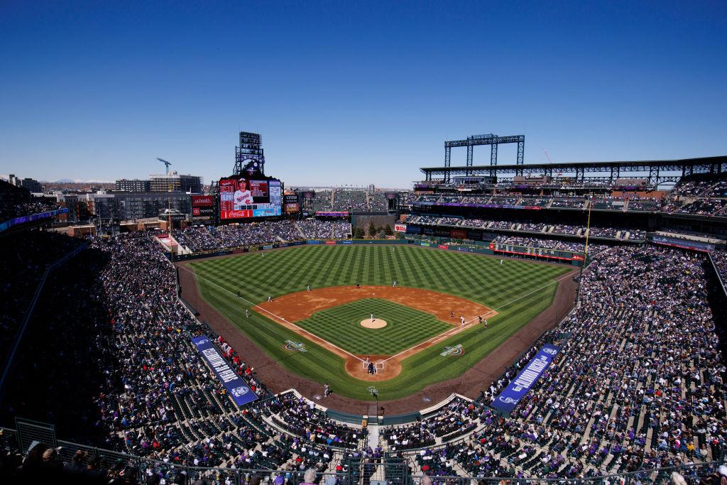 an overhead view of coors field in denver