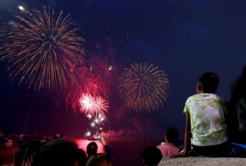 People watch Fourth of July fireworks from Navy Pier in 2023