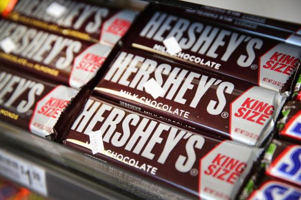 set of Hershey's milk chocolate bars.