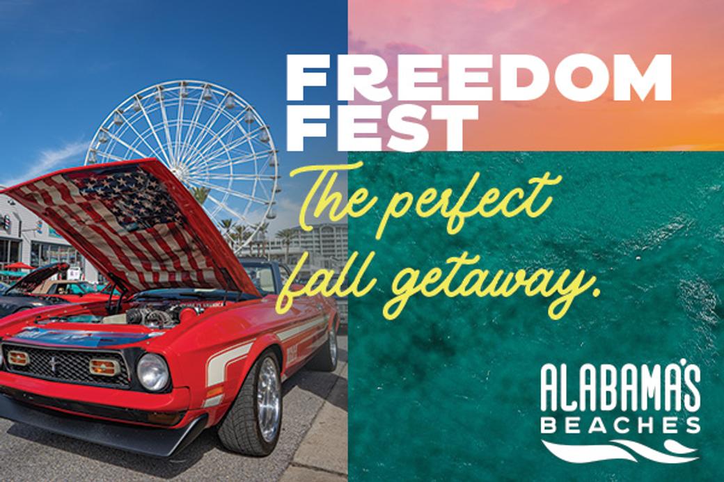Display ad for Alabama's Beaches - Freedom Fest Sept 19 - 20
