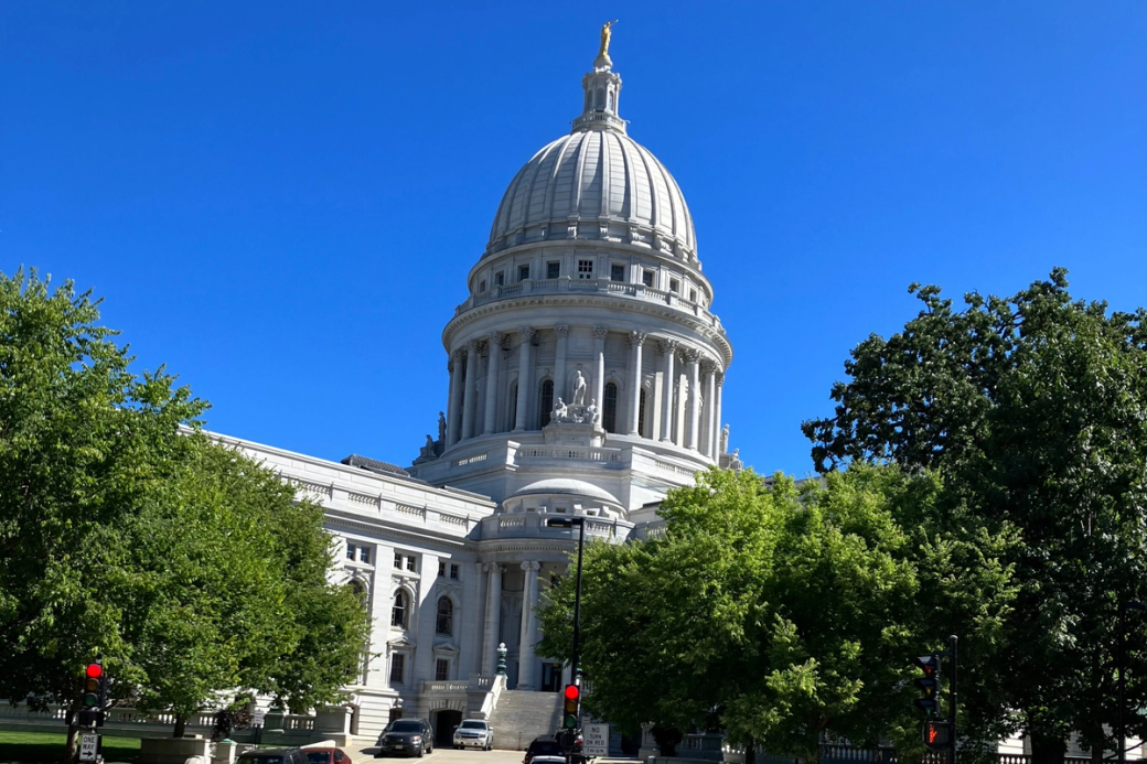 A large white domed building.