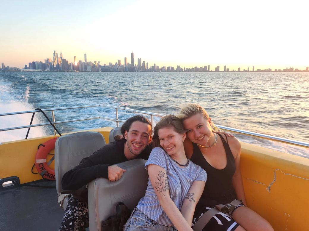 Three old friends enjoying Seadog at sunset.