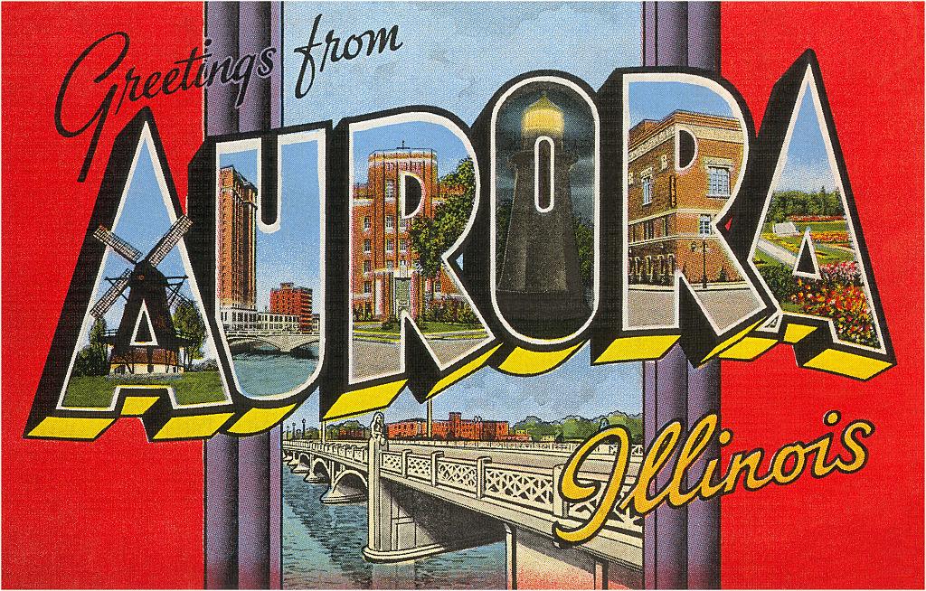 A vintage Aurora postcard from the 1940s